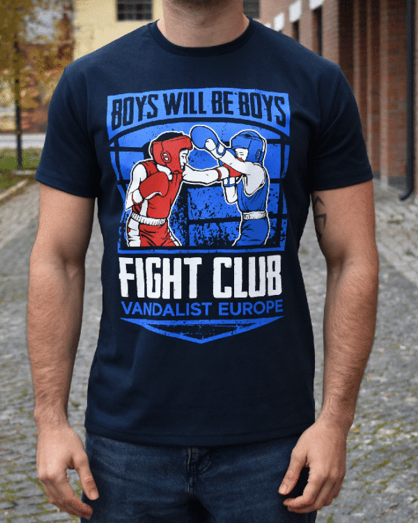 two boys boxing, boys will be boys, fight club slogan, vandalist europe