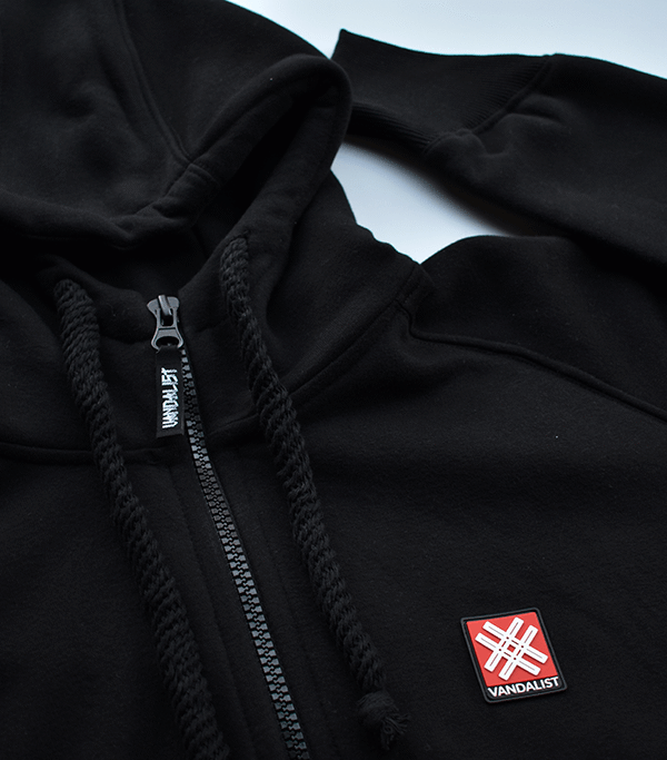 Zip hoodie with label vandalist
