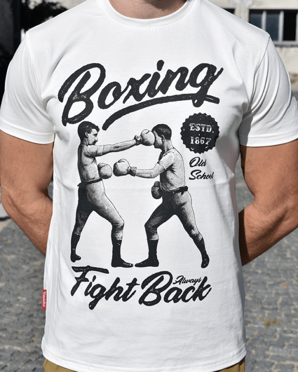 t-shirt print 2 boxers boxing fight back old school