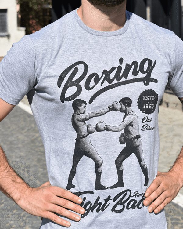 t-shirt print 2 boxers boxing fight back old school