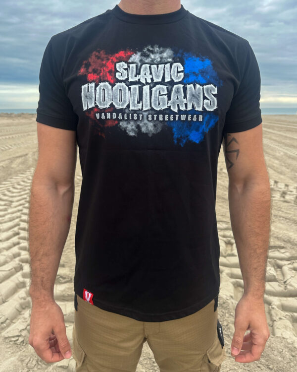 slavic hooligans tricolore black-tshirt vandalist wear