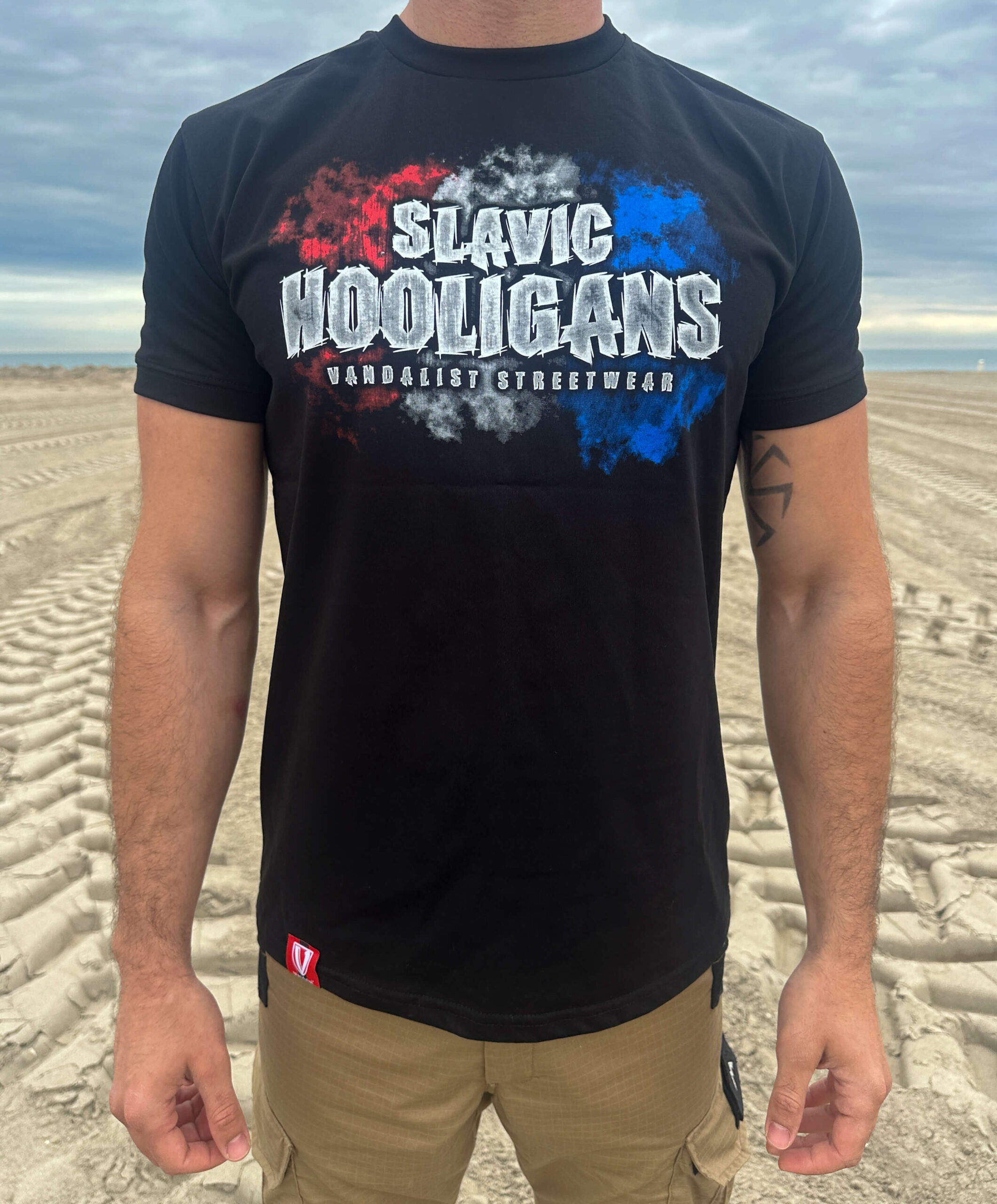 slavic hooligans tricolore black-tshirt vandalist wear