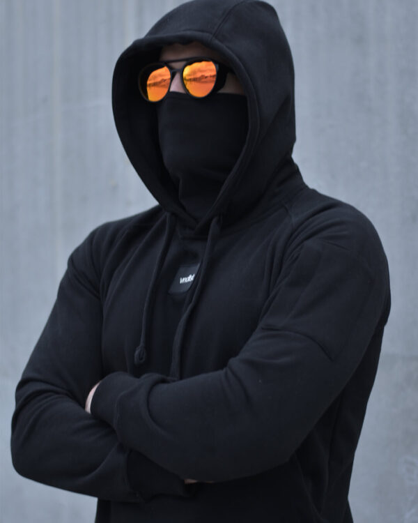 Vandalist vndlst hoodie black streetwear sleeve pocket bandana