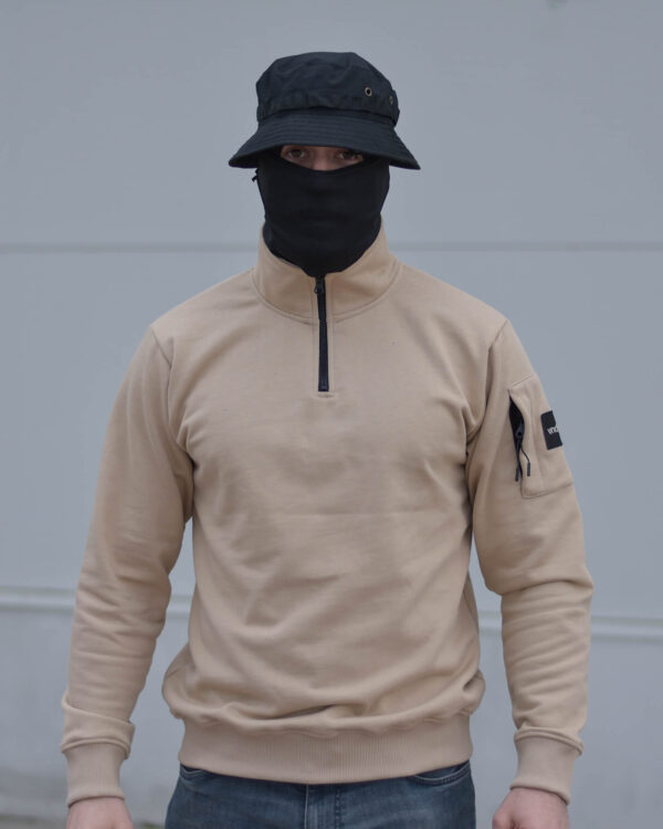 Urban Safari Sweatshirt vandalist beige 1/4 zip collar