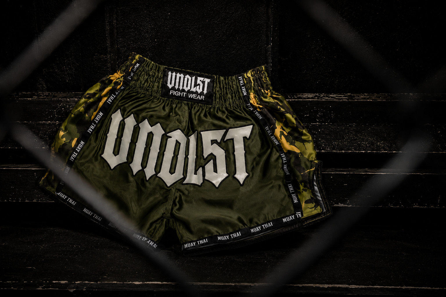 olive muay thai shorts vndl5t